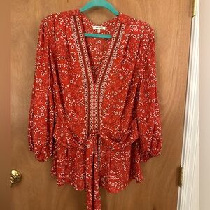 Women’s Floral Blouse, Size XL